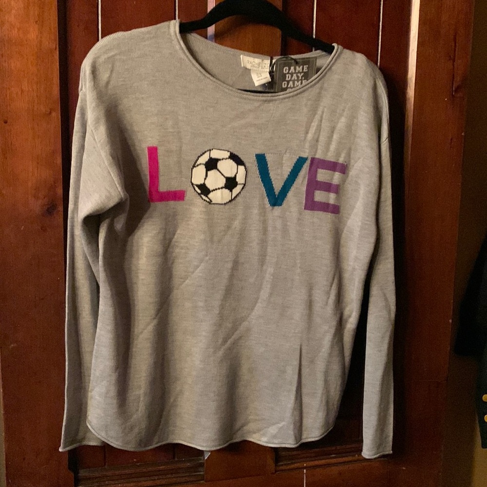 Rachel Zoe love soccer sweater NWT